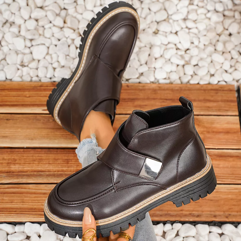 Round Toe Block Heels Boots, image 3