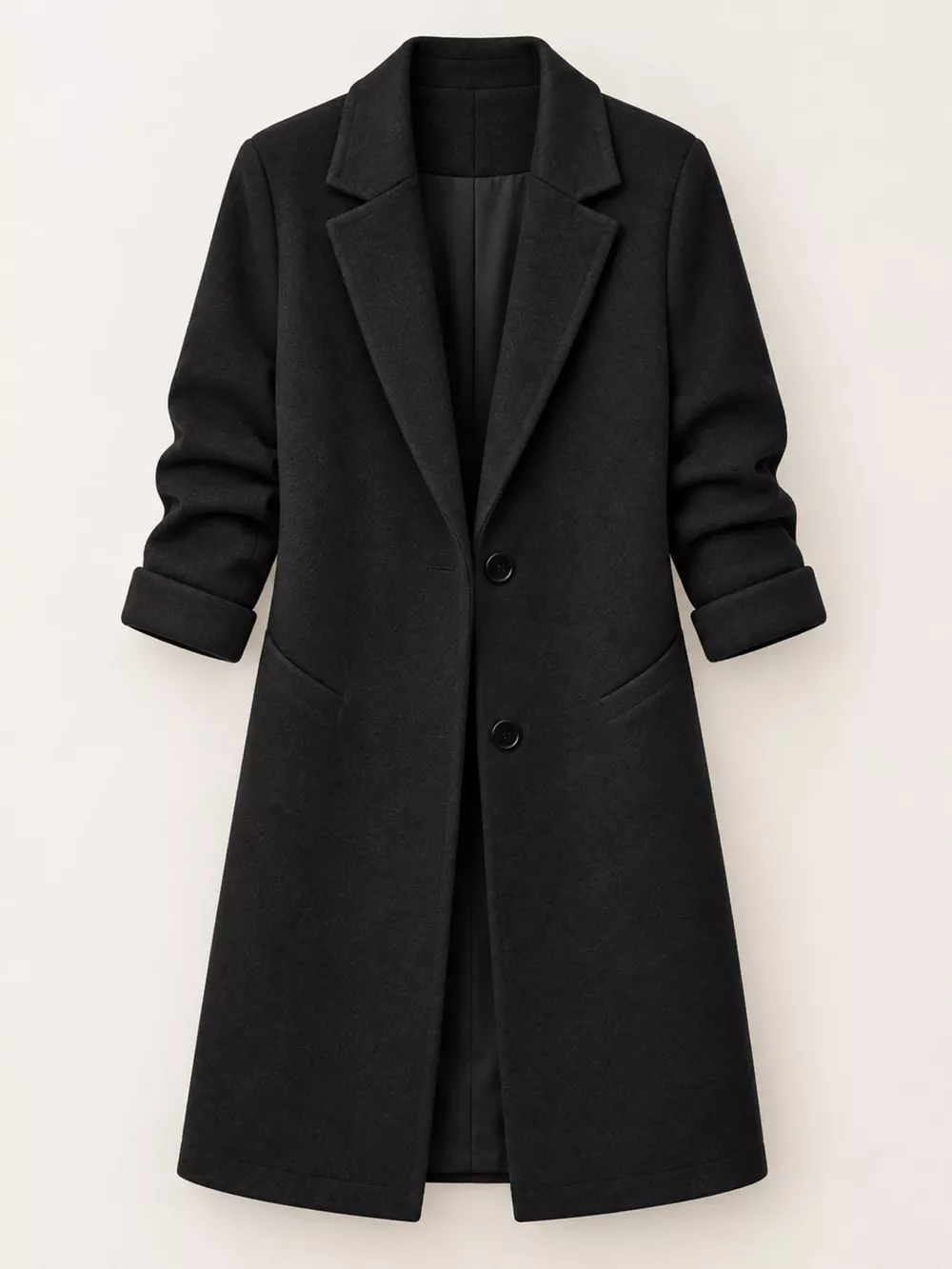 Full Size Lapel Collar Button Up Coat Plus Size, image 4