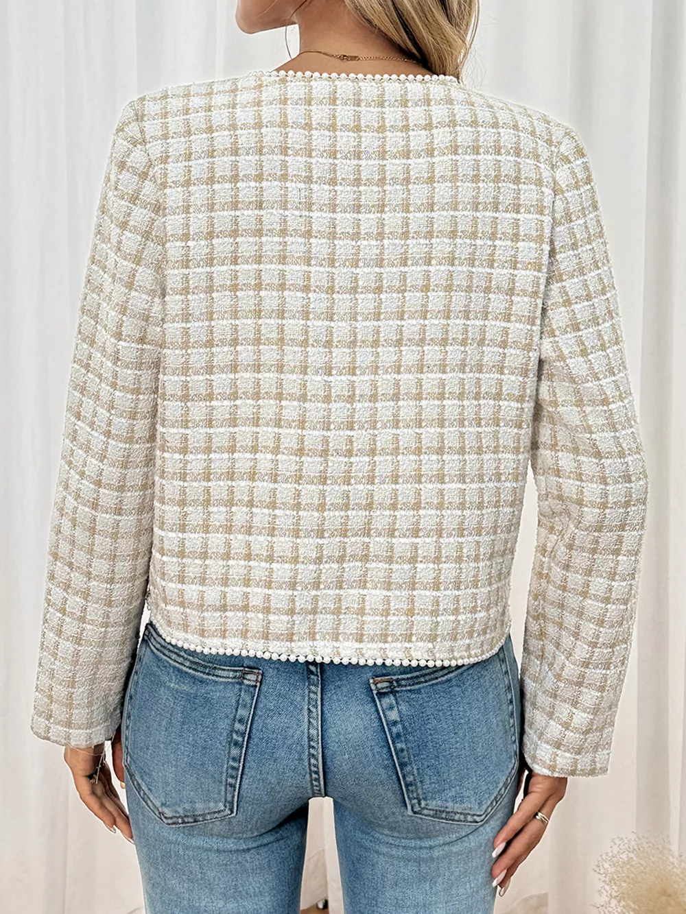 Plaid Button-Front Long Sleeve Outerwear, image 11