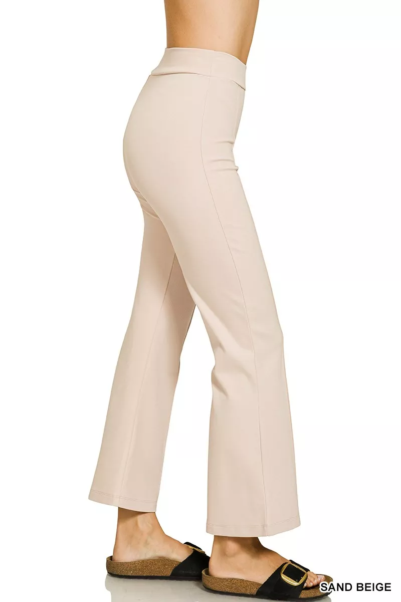 Heavy Ponte Elastic Waistband Pintuck Pants, image 2