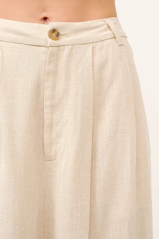High-Rise Wide Leg Linen Blended Pants, image 9