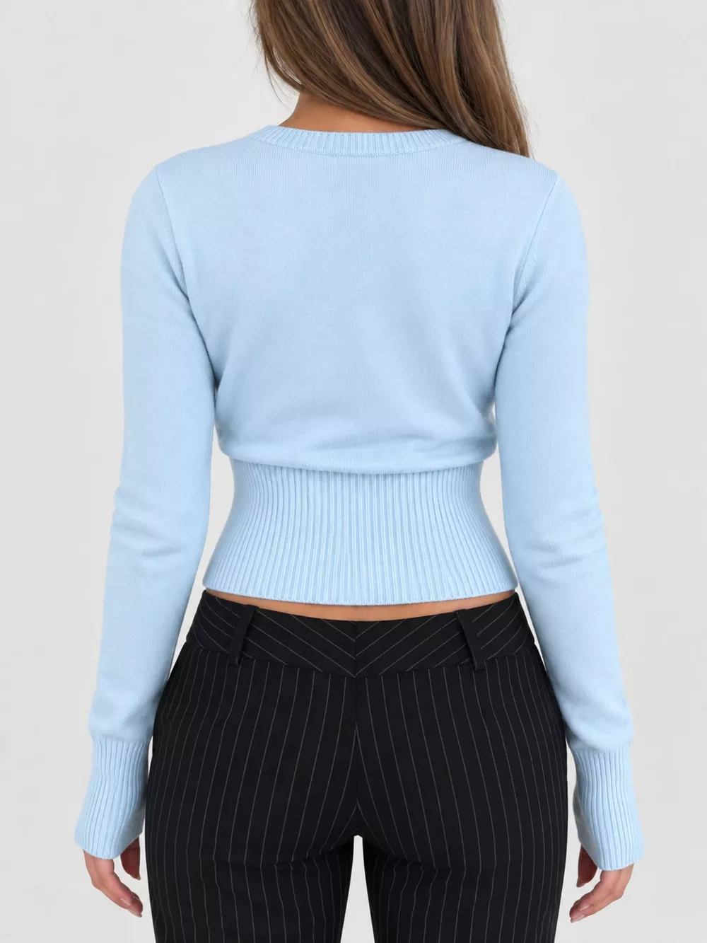 Slim-Fit Ribbed Knit Button-Down Cardigan, image 19