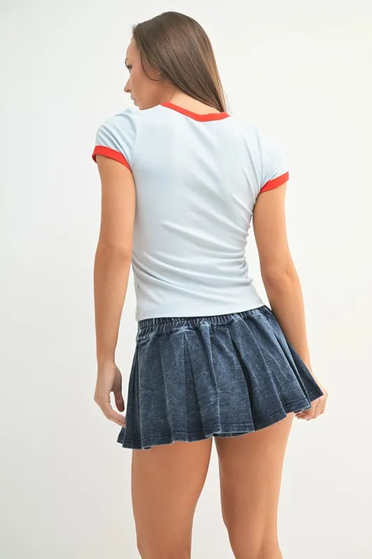 Contrast Trim Fitted Baby T-Shirt, image 3