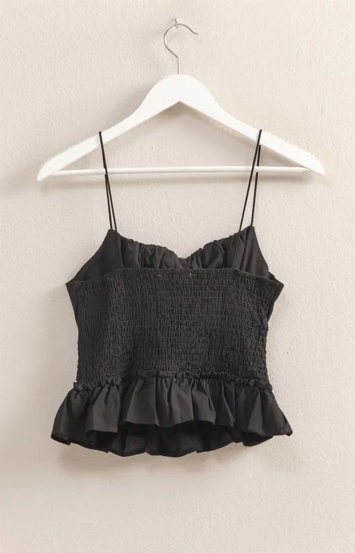 Poplin Smocked Waist Summery Cami Top, image 3