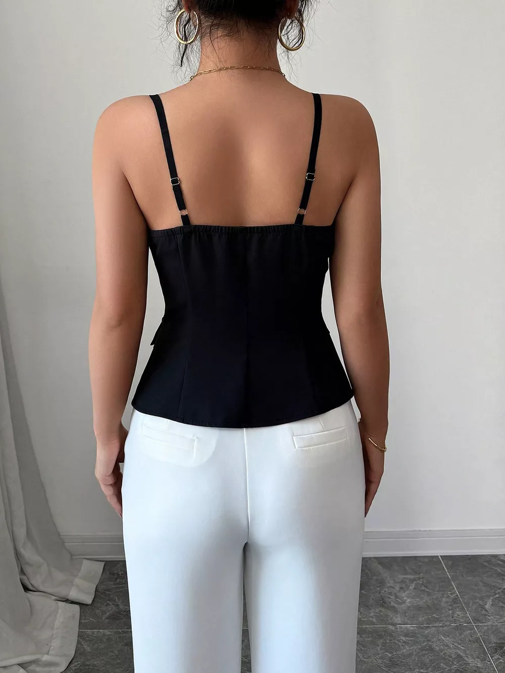 Button-Front Fitted Cami, image 5