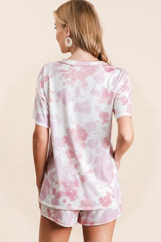 Tie Dye Print Terry Shorts With Side Pockets, image 13