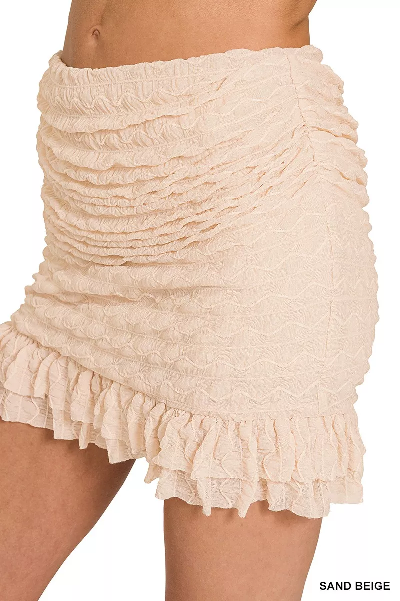 Ruched Mini Skirt with Built in Shorts, image 11