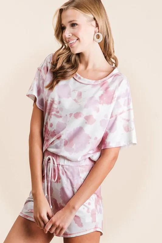 Tie Dye Print Terry Shorts With Side Pockets, image 15