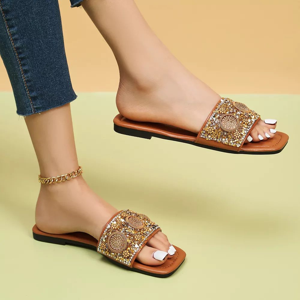 Rhinestone Open Toe Sandals, image 5