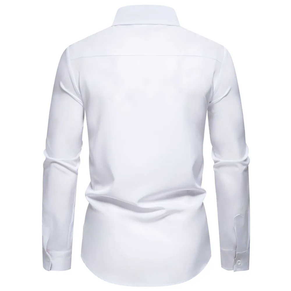 Men's Casual Button-Down Shirt with Cuff Detail, image 12
