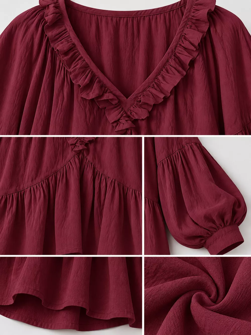 Ruffled V-Neck Blouse, image 14
