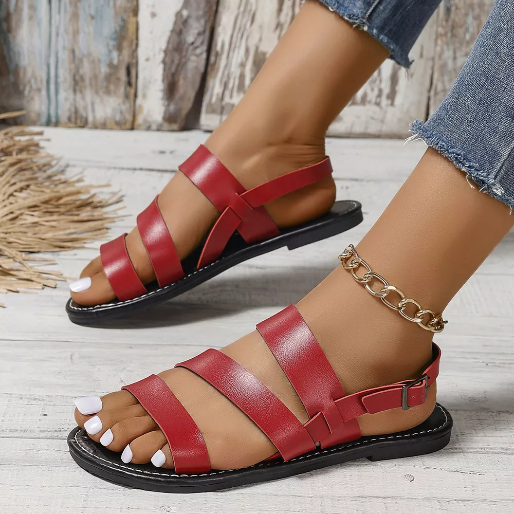 Open Toe Flats Sandals, image 3