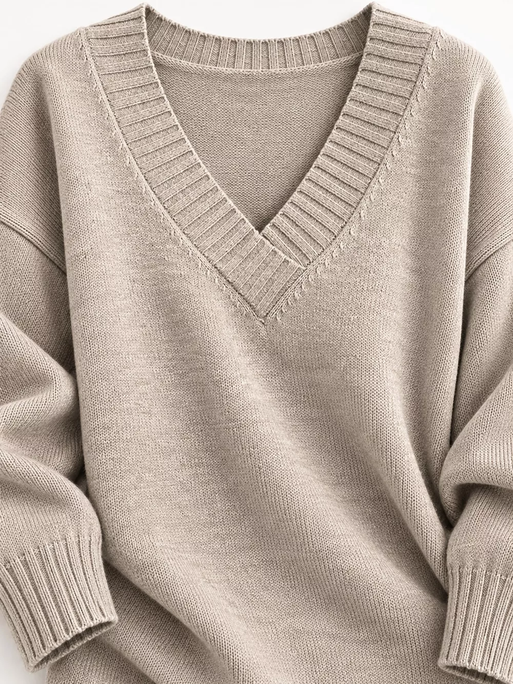 Full Size V-Neck Dropped Shoulder Sweater Plus Size, image 44