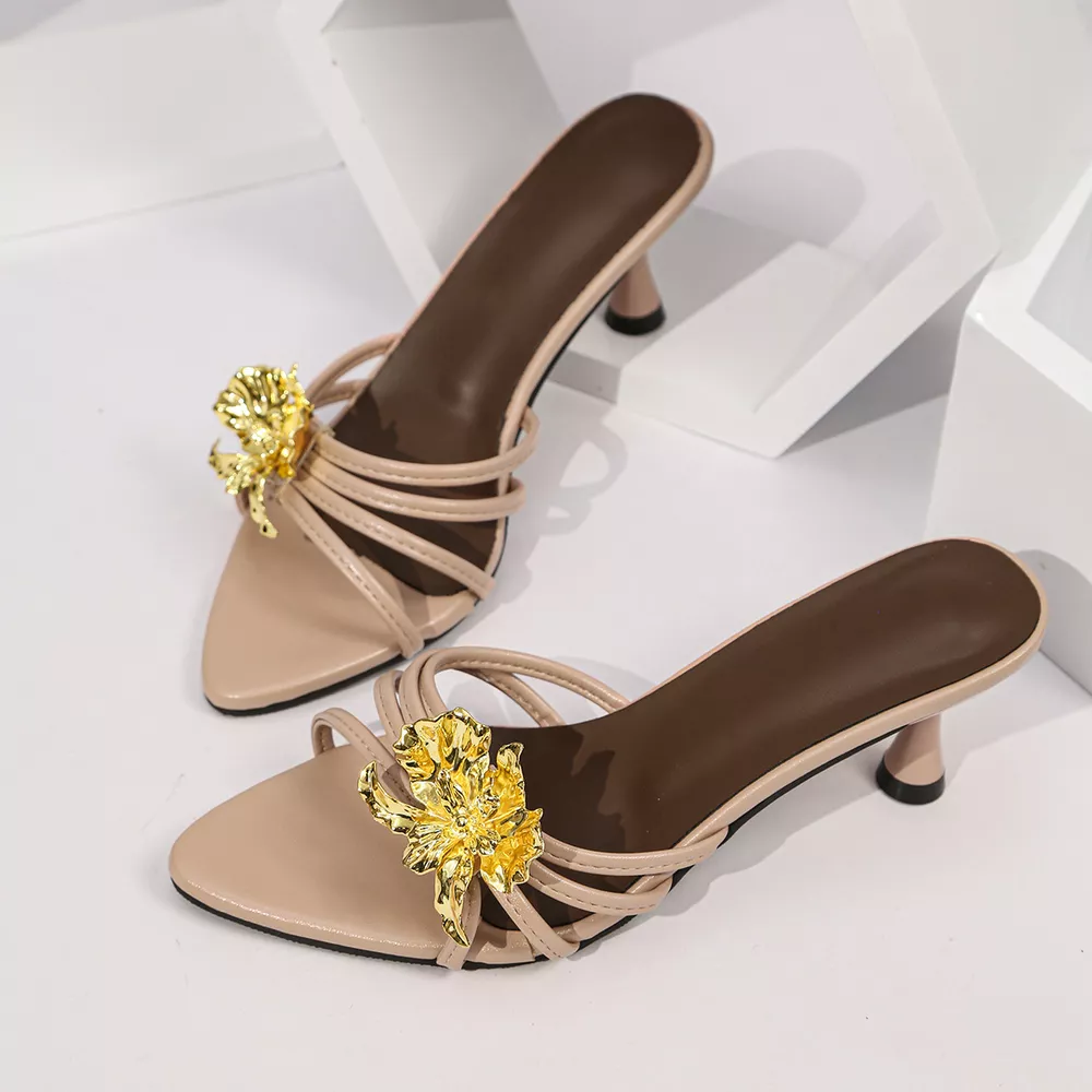 Floral Accent Kitten Heel Sandals, image 4