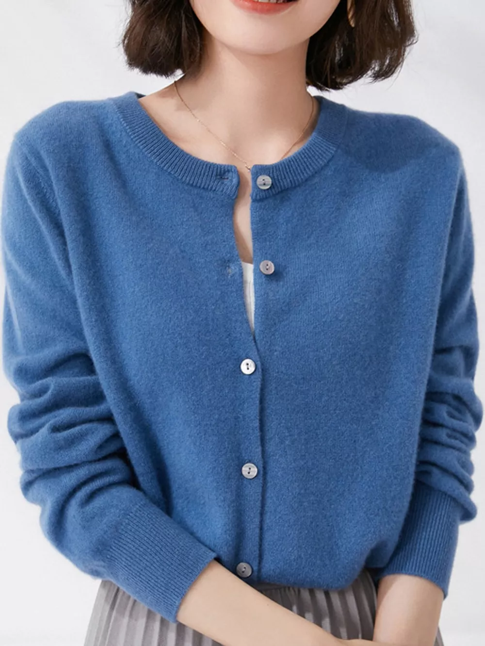 Crew Neck Button-Down Cardigan, image 24