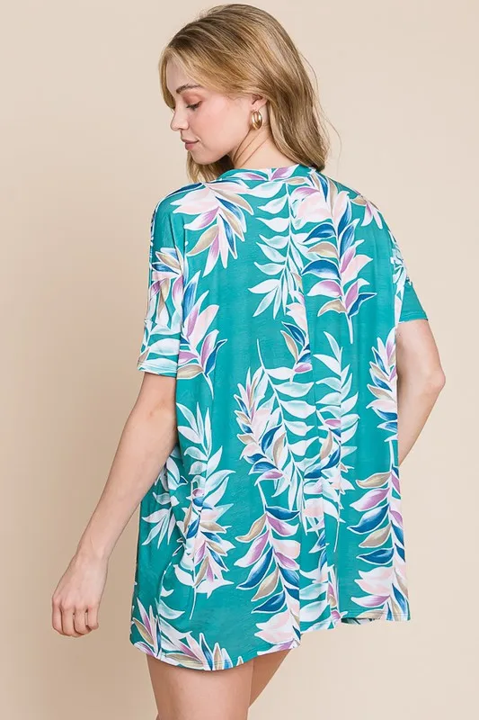 Loose Fit Vintage Floral Tunic Top, image 3