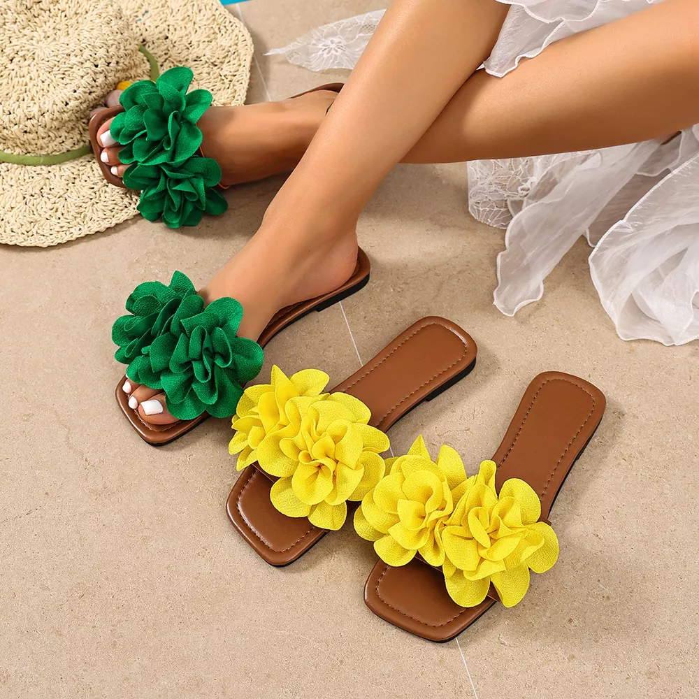Floral Embellished Flat Sandals, image 2