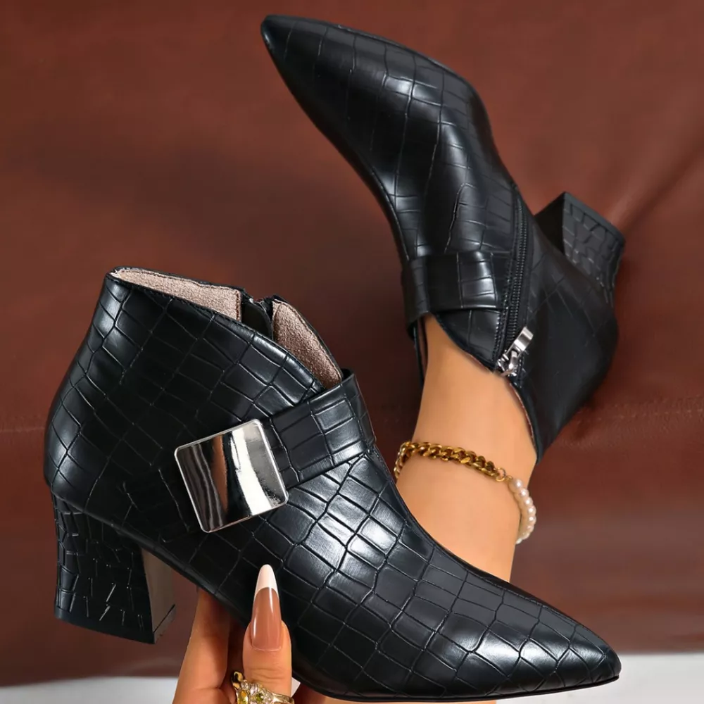 Point Toe Block Heels Boots, image 4