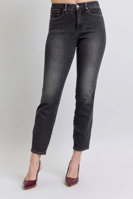 Full Size Mid Rise Tummy Control Slim Jeans Plus Size