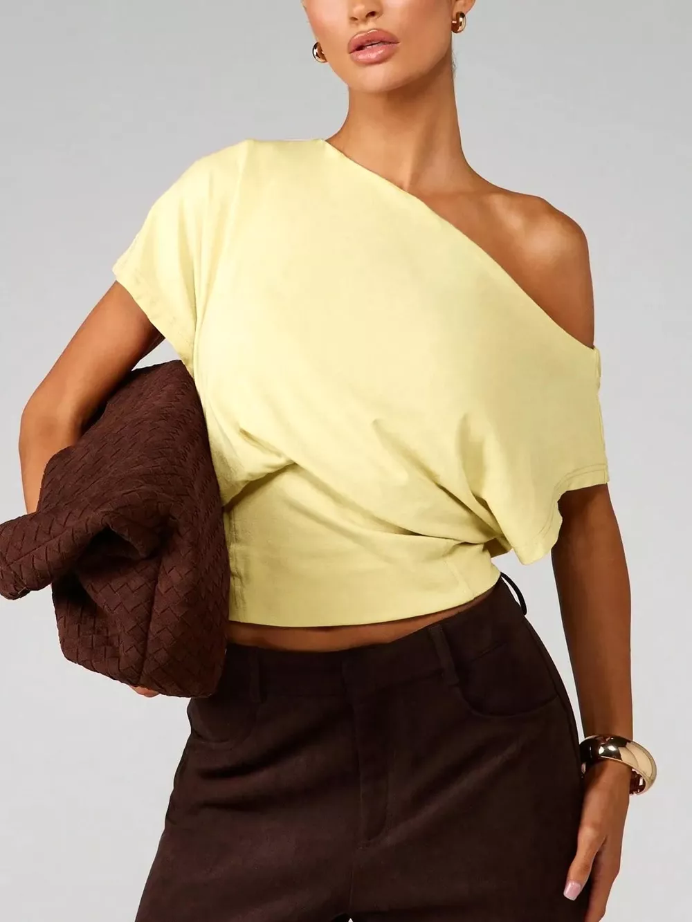 One Shoulder Crop T-Shirt, image 2