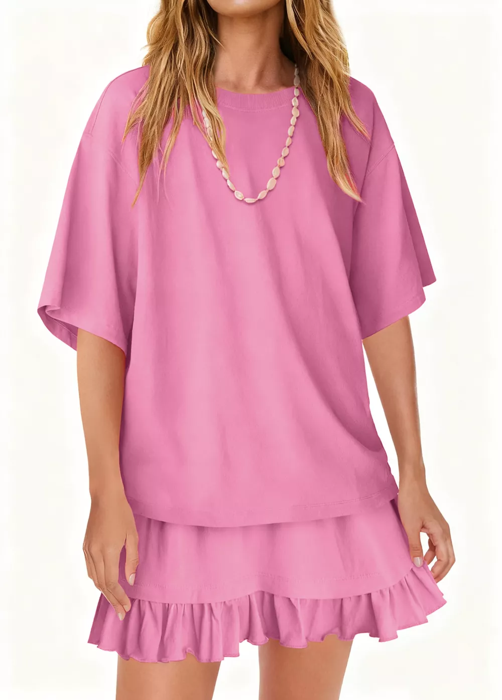 Round Neck Half Sleeve Tee and Skirt Set, image 10