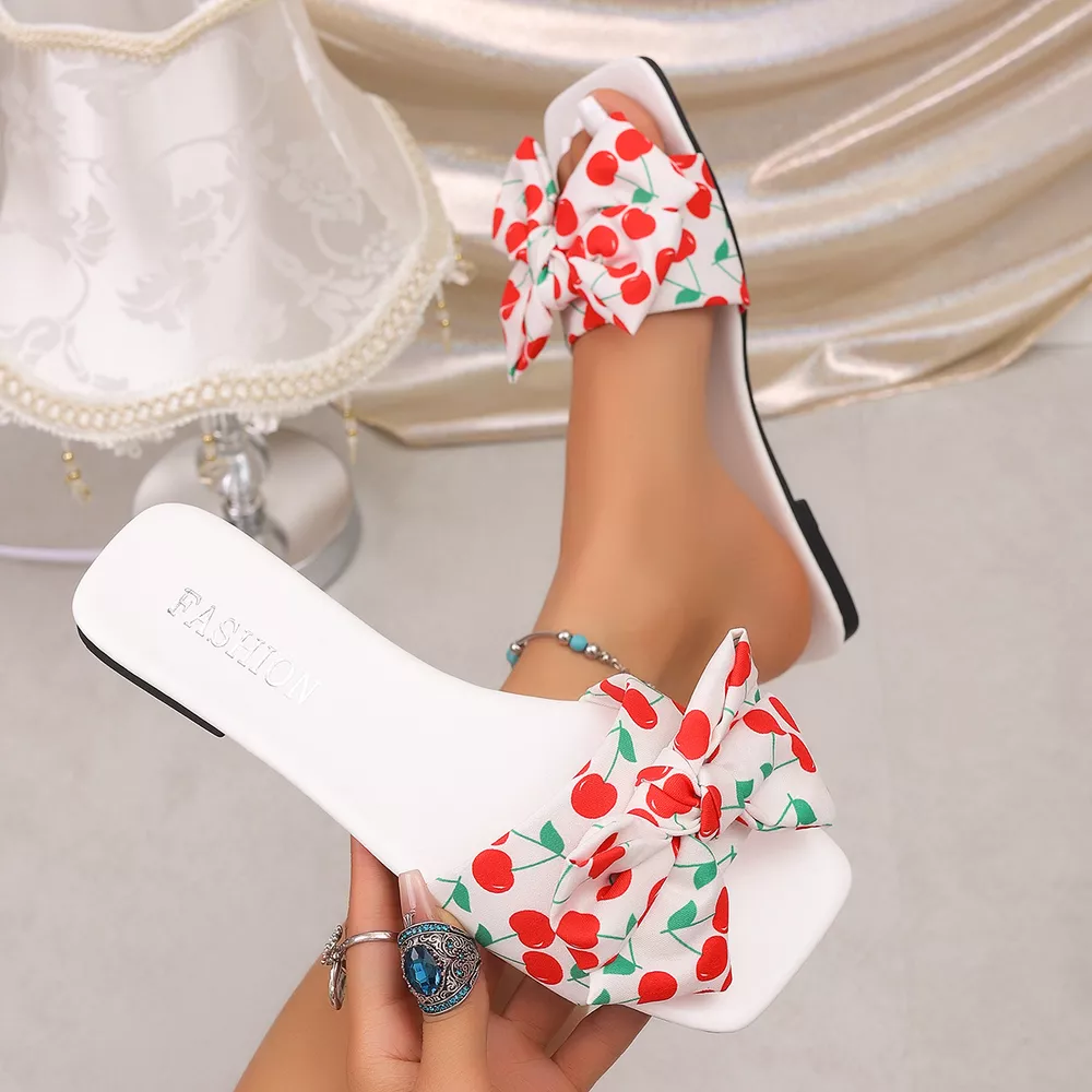 Cherry Bow Flat Sandals, image 10