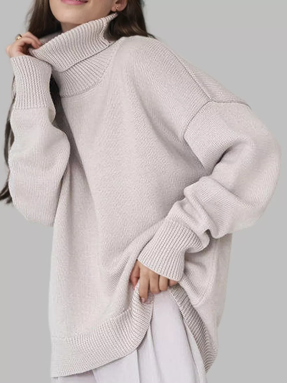 Turtleneck Dropped Shoulder Sweater, image 24