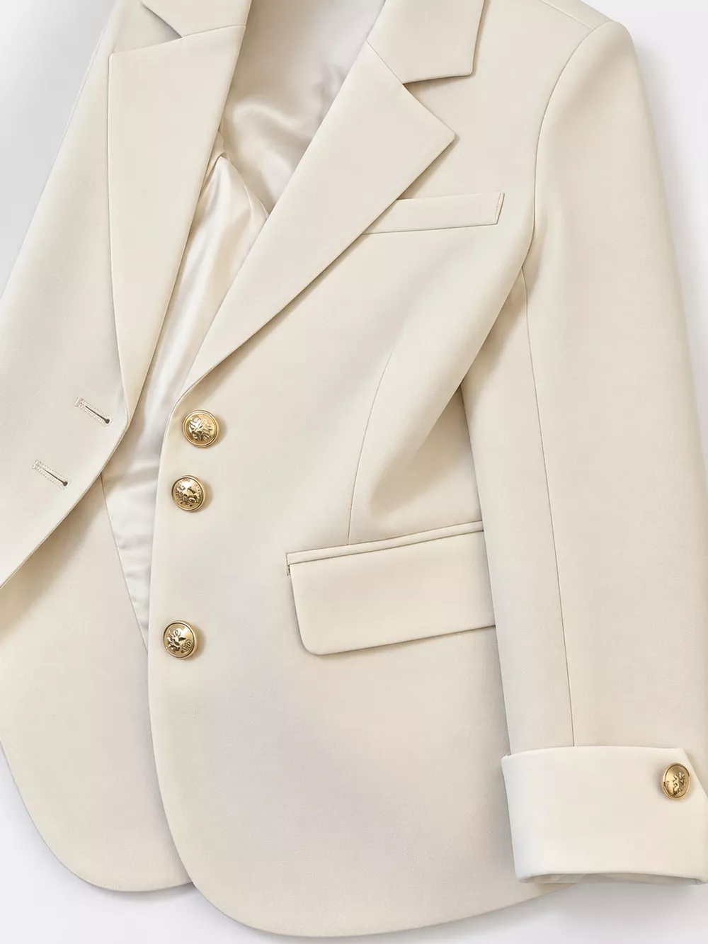 Full Size Single-Breasted Blazer with Gold Button Accents Plus Size, image 3