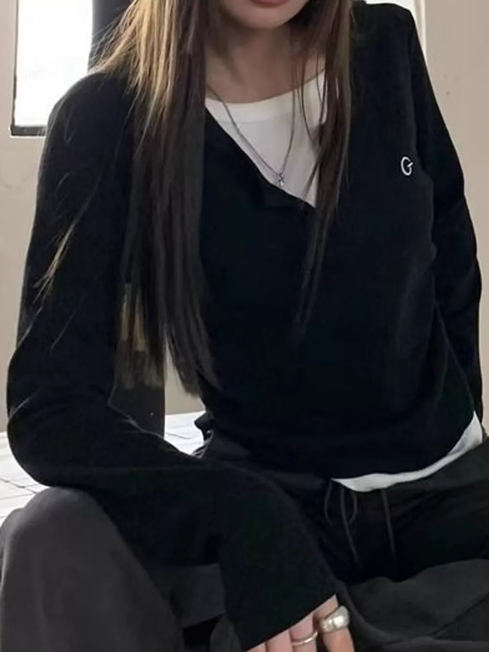 Layered Look Long Sleeve T-Shirt, image 9