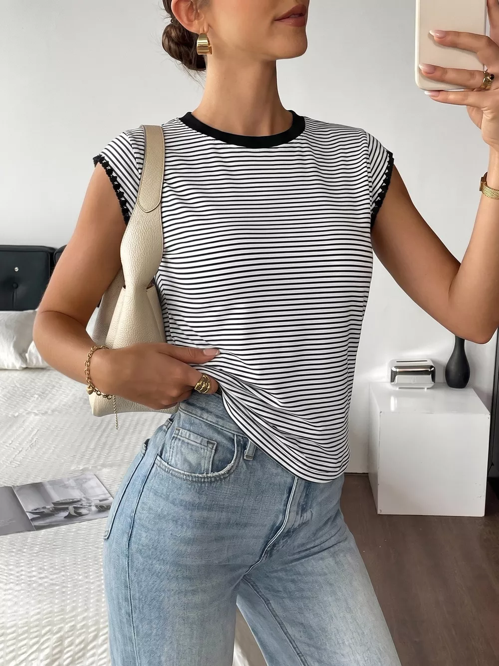 Classic Striped Crew Neck T-Shirt, image 2