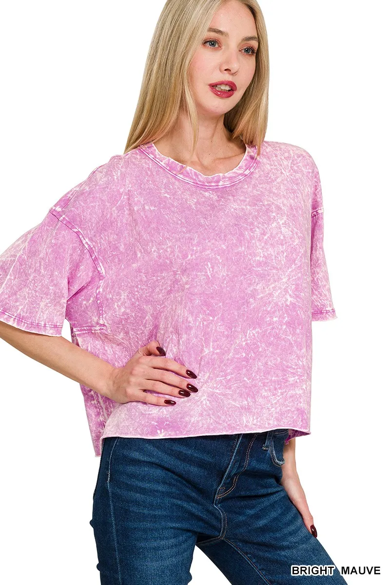 Acid Crinkle-Washed Oversized T-Shirt