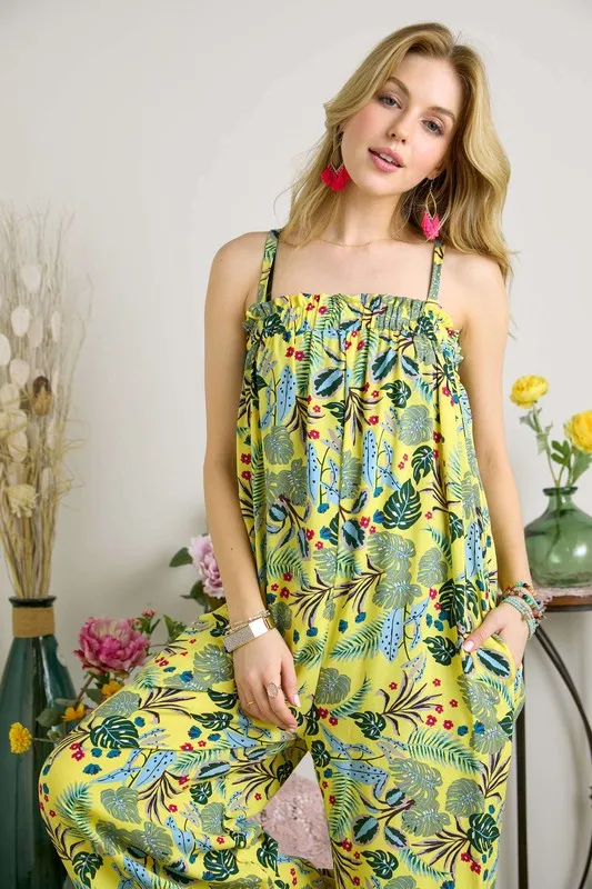 Elastic Detail Tropical Jumpsuit, image 6