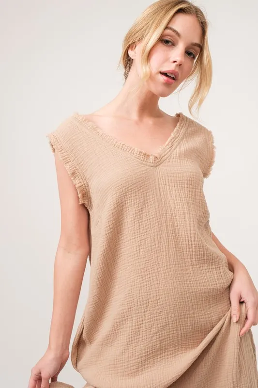 Washed Fringe Detail Tiered Dress, image 8