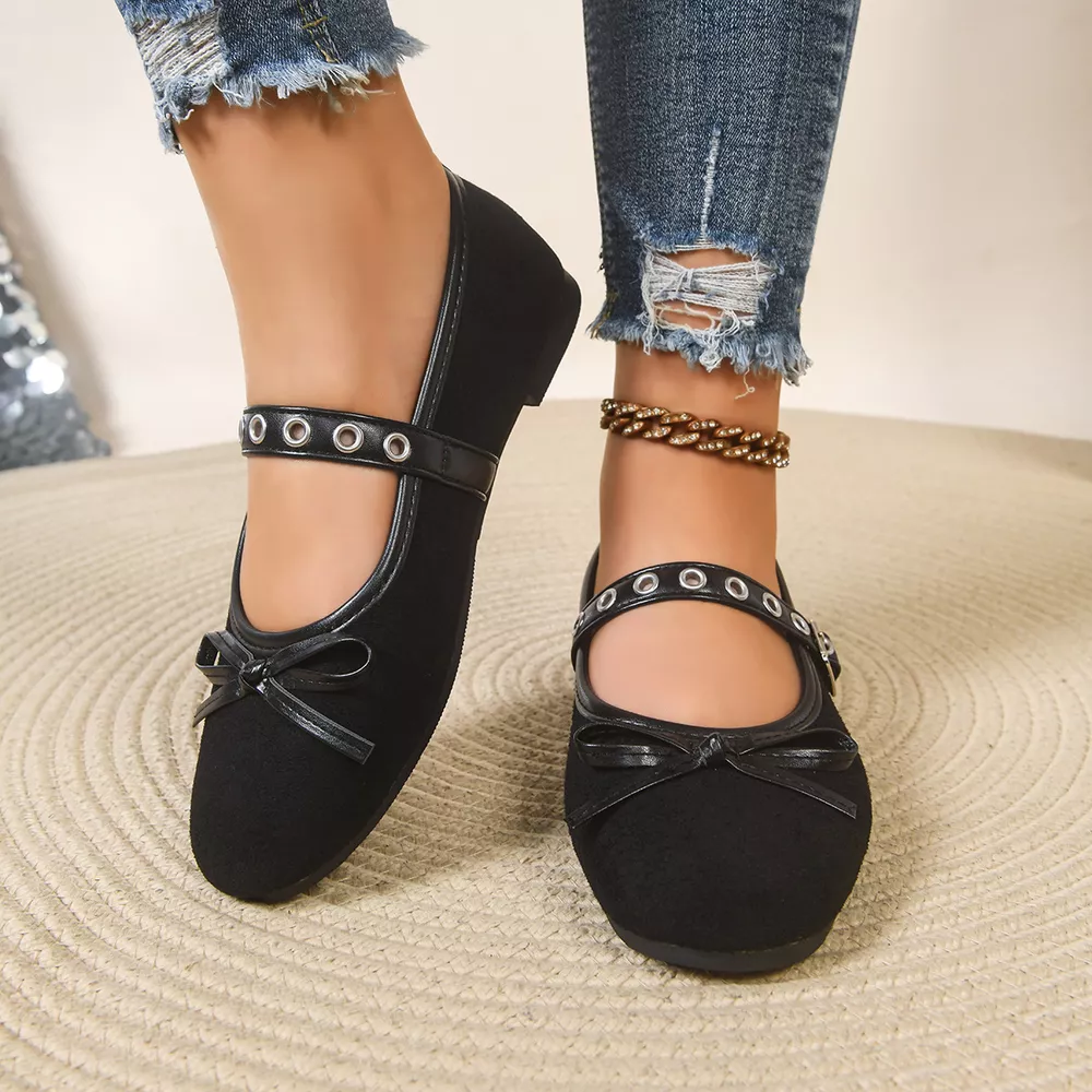 Round Toe Bow Slip-Ons, image 3
