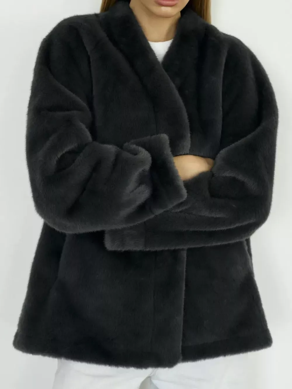 Faux Fur Open-Front Outerwear, image 12