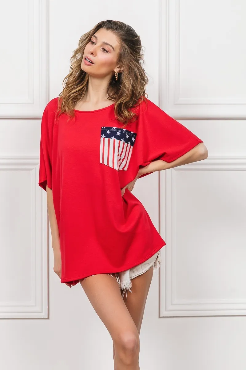 French Terry With Front Pocket Dolman Sleeves Top, image 18