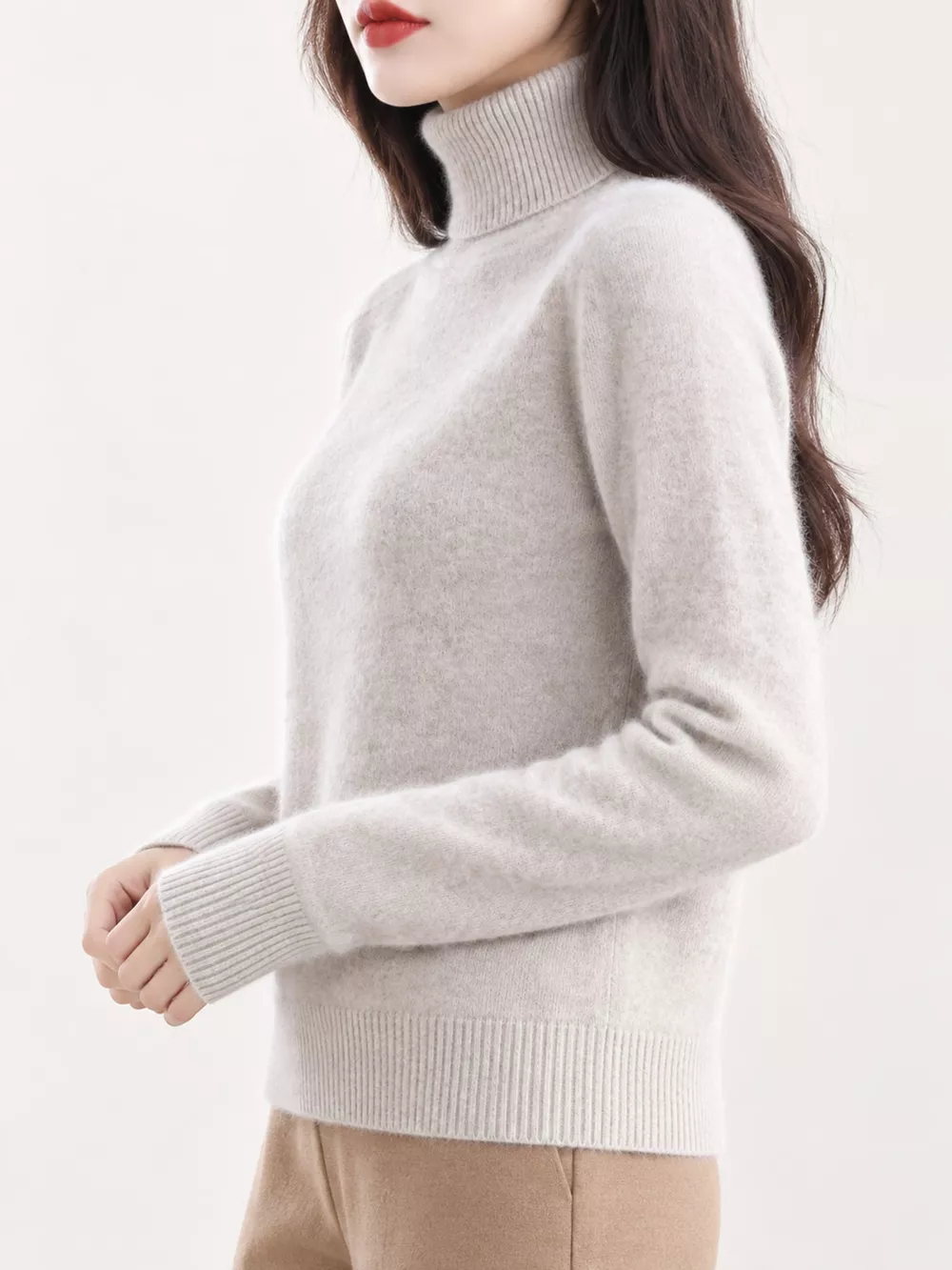 Full Size Turtleneck Long Sleeve Sweater Plus Size, image 7