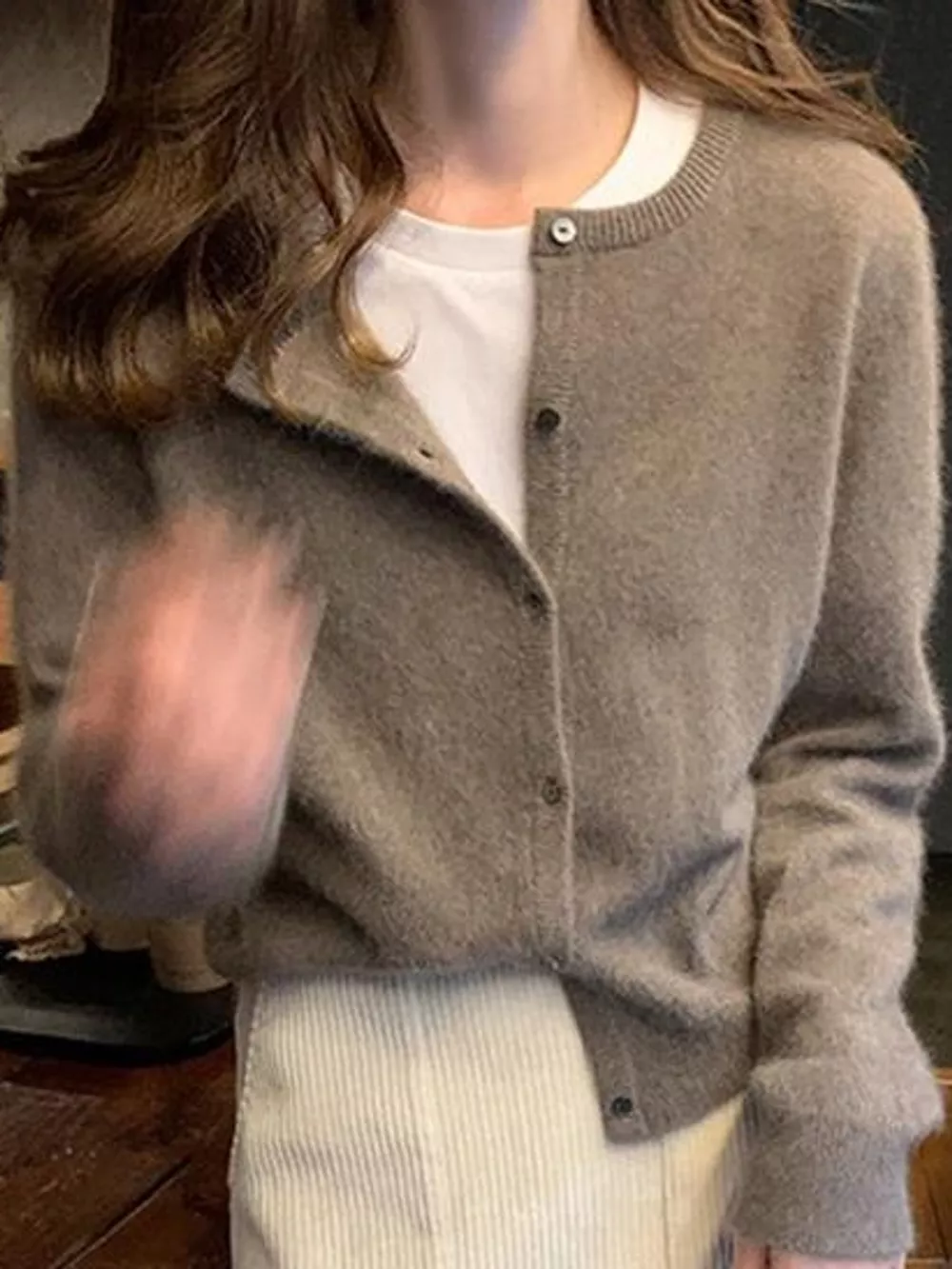 Crew Neck Button-Down Knit Cardigan, image 30
