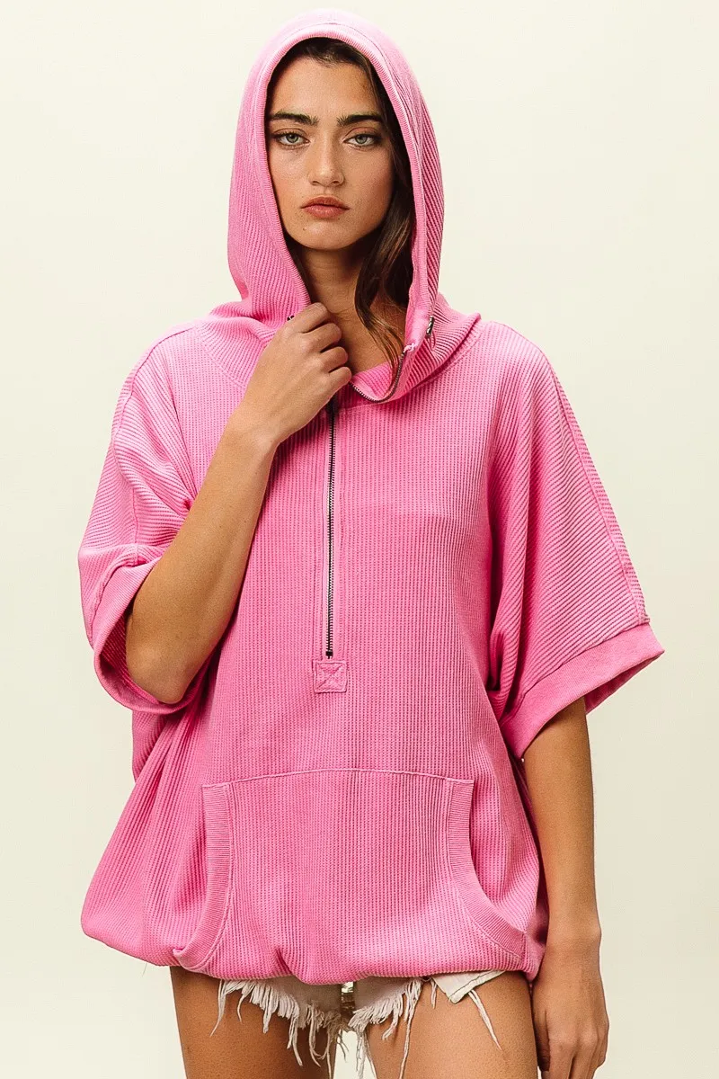 Vintage Washed Waffle Thermal Hoodie, image 9