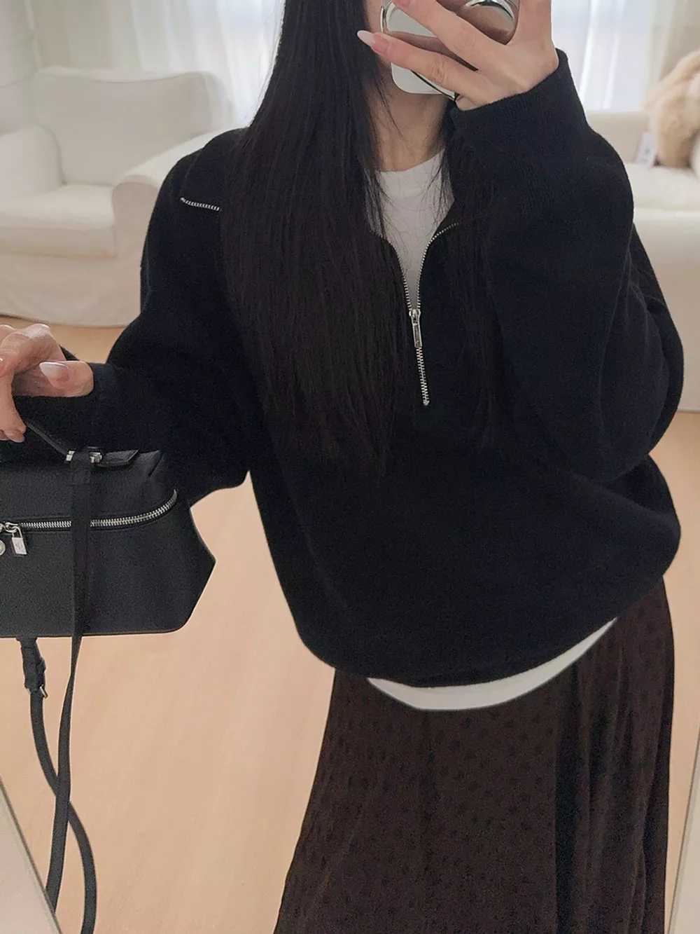 Half-Zip Dropped Shoulder Sweater, image 11