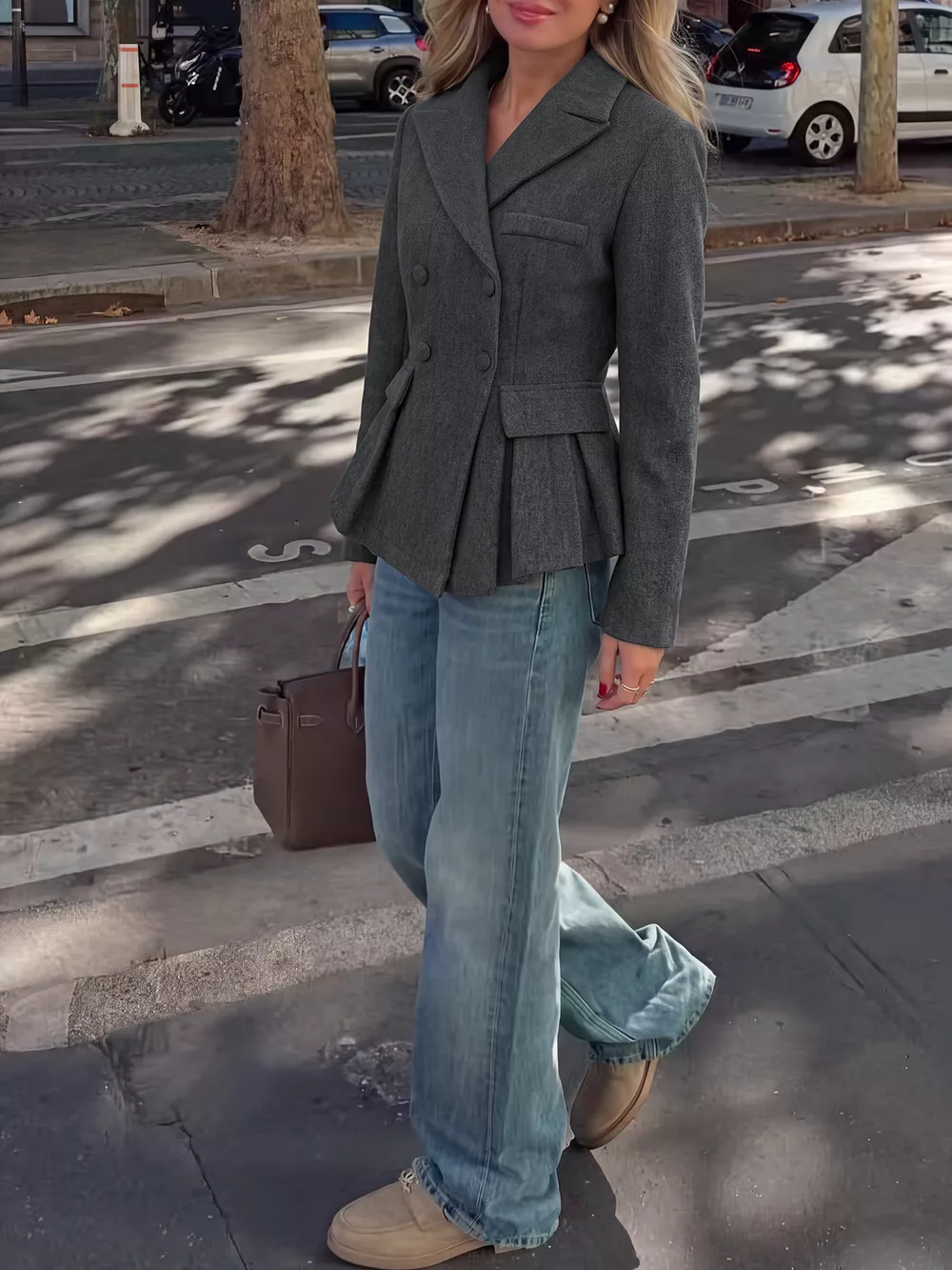 Double-Breasted Peplum Blazer, image 6