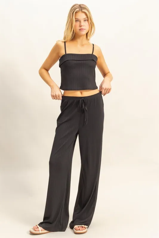 Rib Knit Cami Top and Pants Set