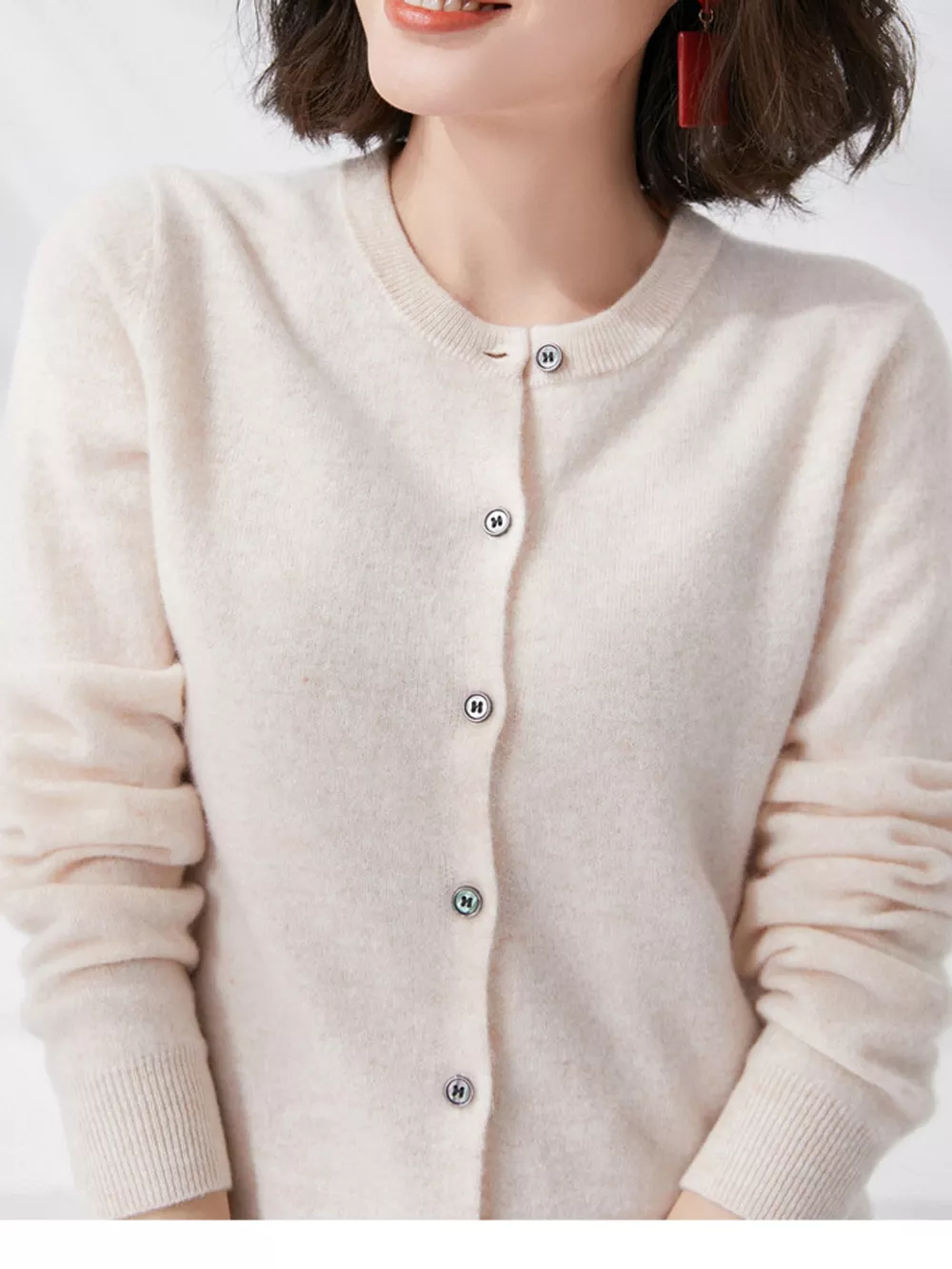 Crew Neck Button-Down Cardigan, image 32