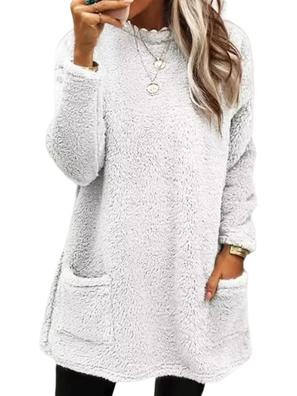Full Size Fleece Dropped Shoulder Sweatshirt Plus Size, image 7