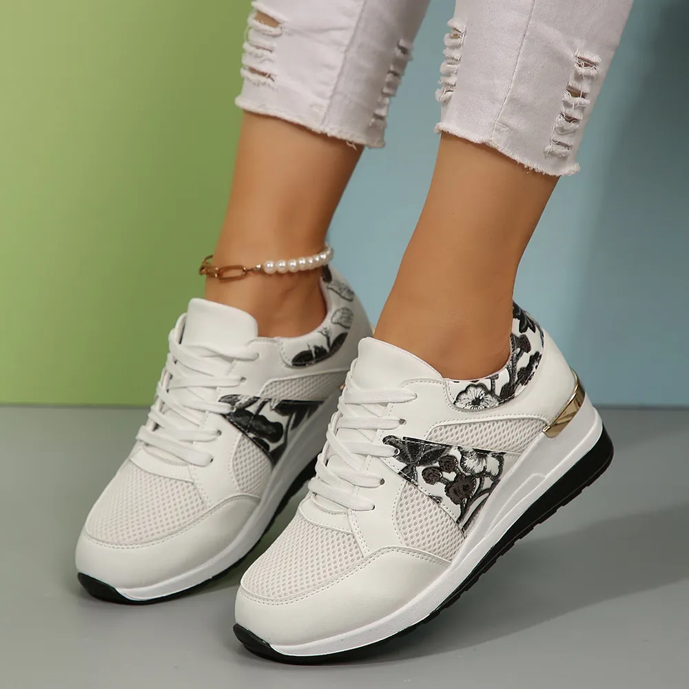 Floral Mesh Wedge Athletic, image 14