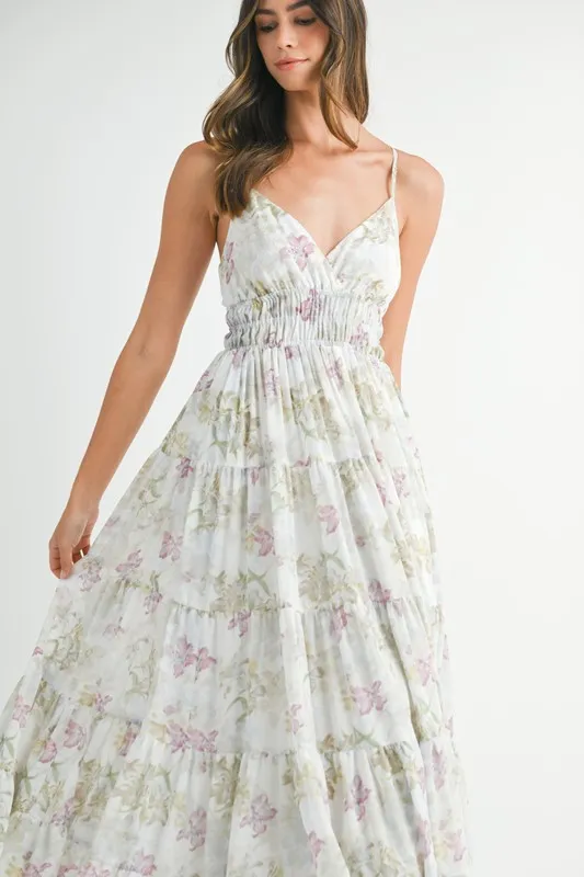 Floral Print Tiered Cami Maxi Dress, image 6