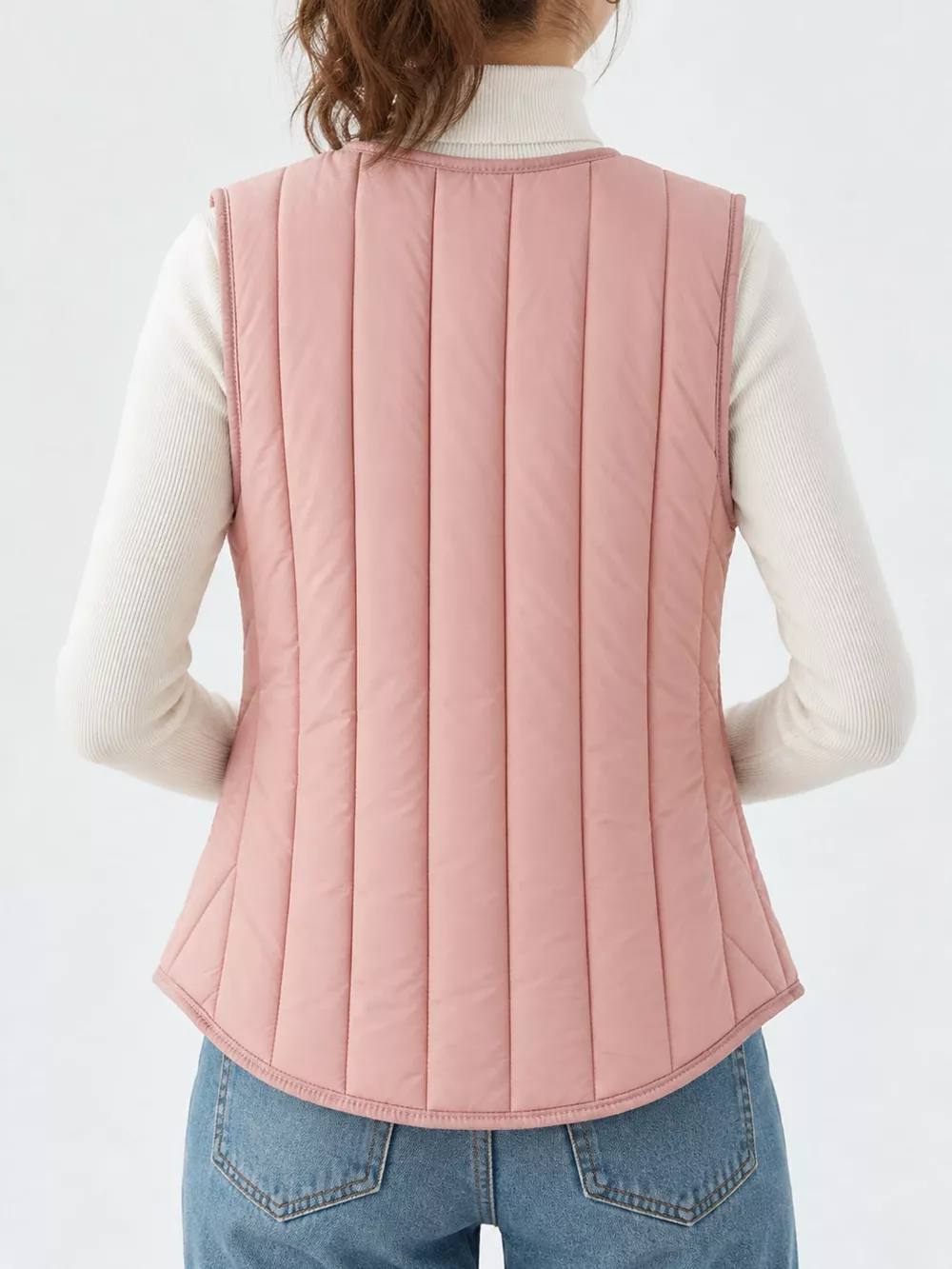 Full Size Quilted Button Up Vest Coat Plus Size, image 31