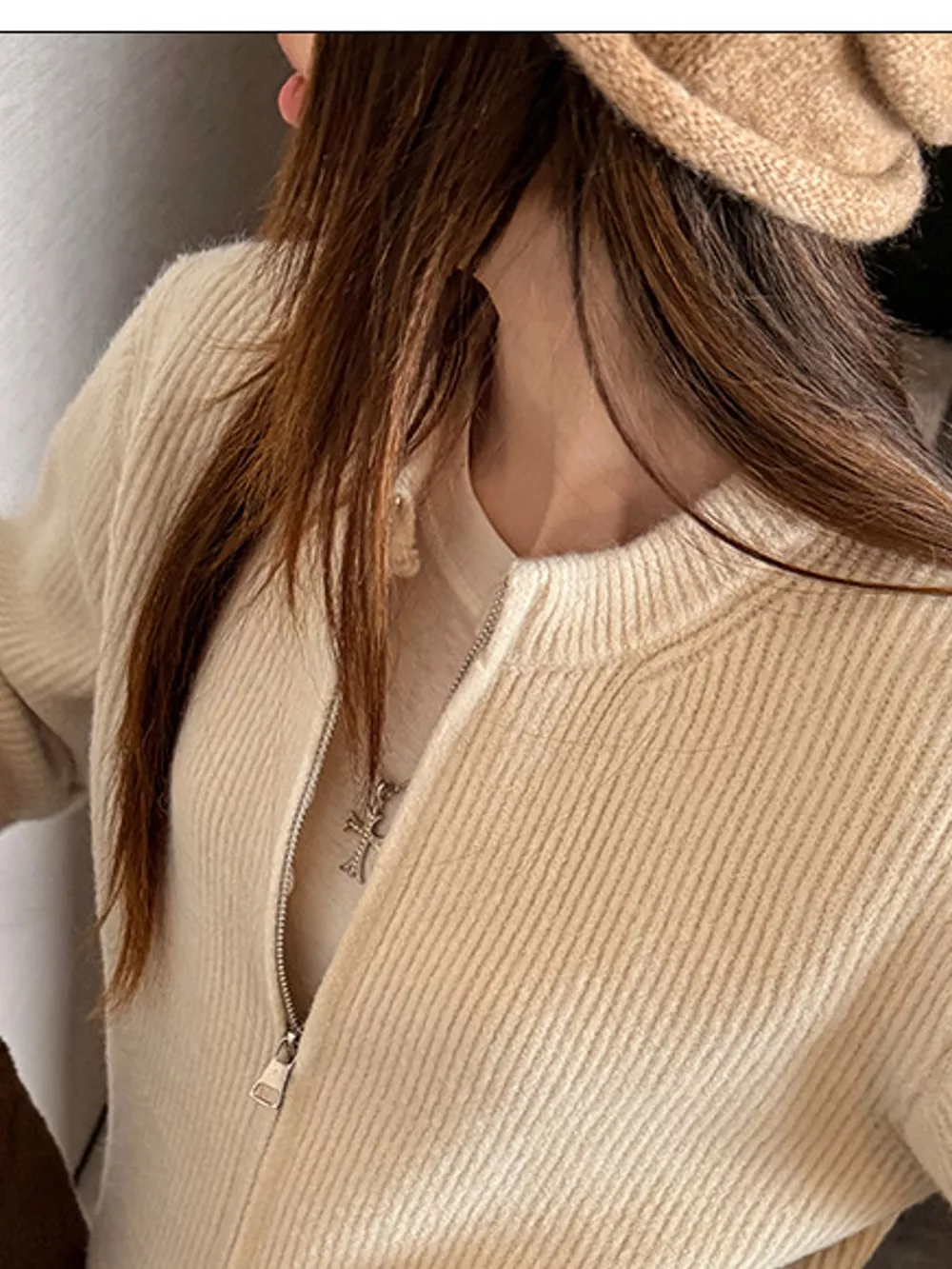 Zip Up Dropped Shoulder Cardigan, image 26