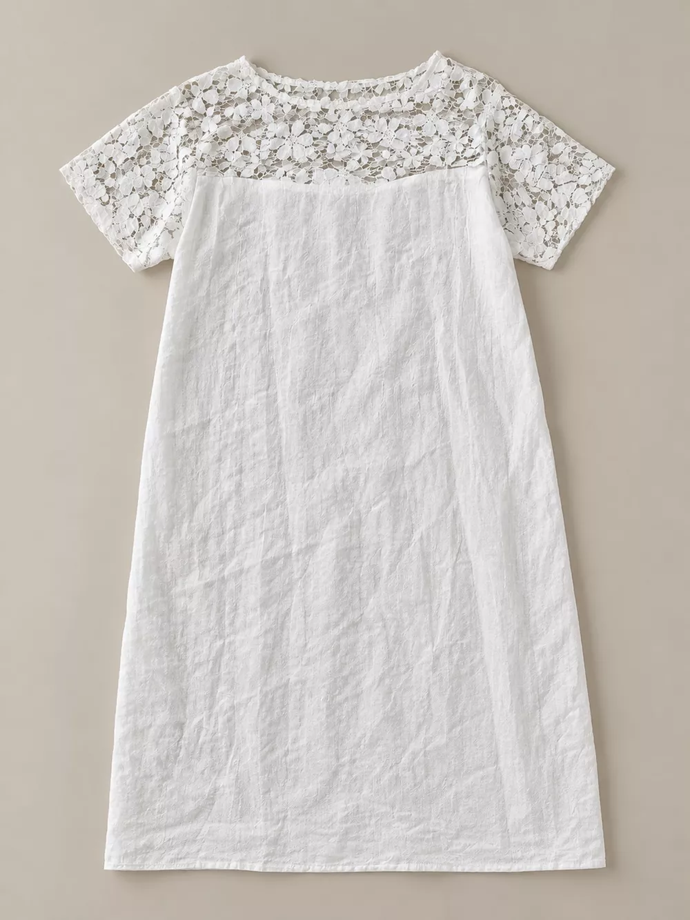 Full Size Floral Lace Short Sleeve Shift Dress Plus Size, image 4