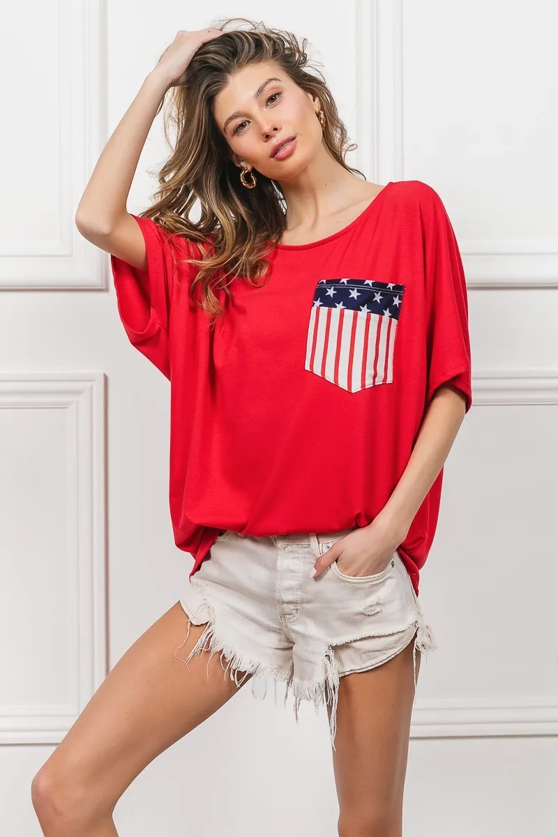 French Terry With Front Pocket Dolman Sleeves Top, image 17